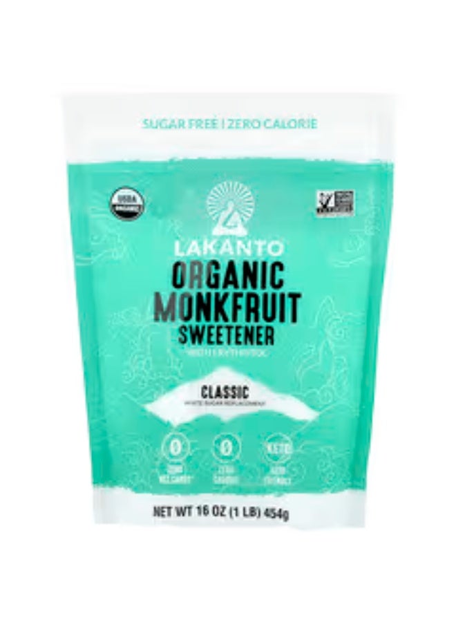 LAKANTO Lacanto Organic Sweetener with Monk Fruit Extract 16 oz (454 g) - Image 1